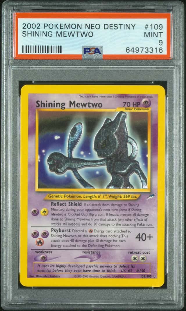 2002 Pokemon Neo Destiny #109 Shining Mewtwo - PSA MINT 9