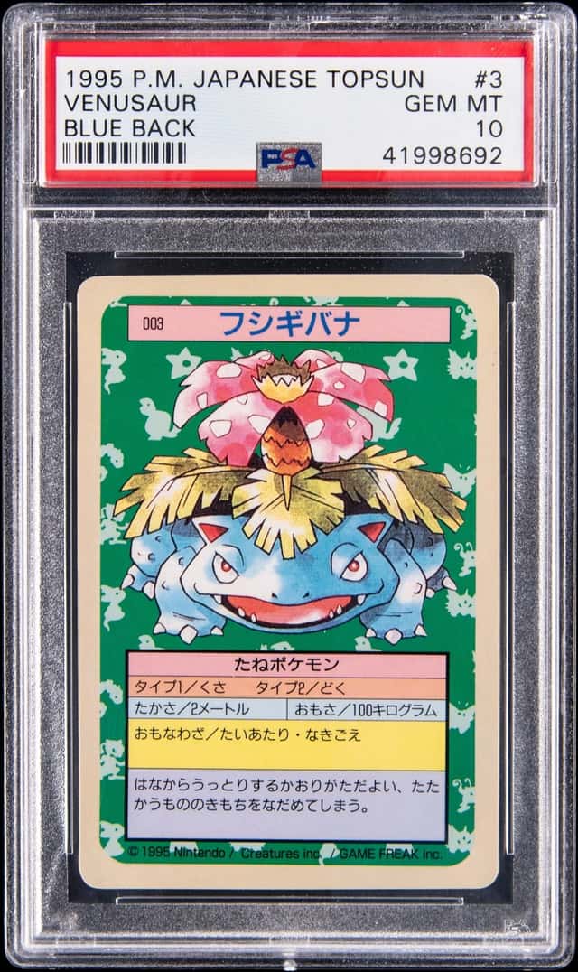 1997 Pokemon Japanese Topsun Blue Back #3 Venusaur - PSA GEM MT 10 - Top Pop