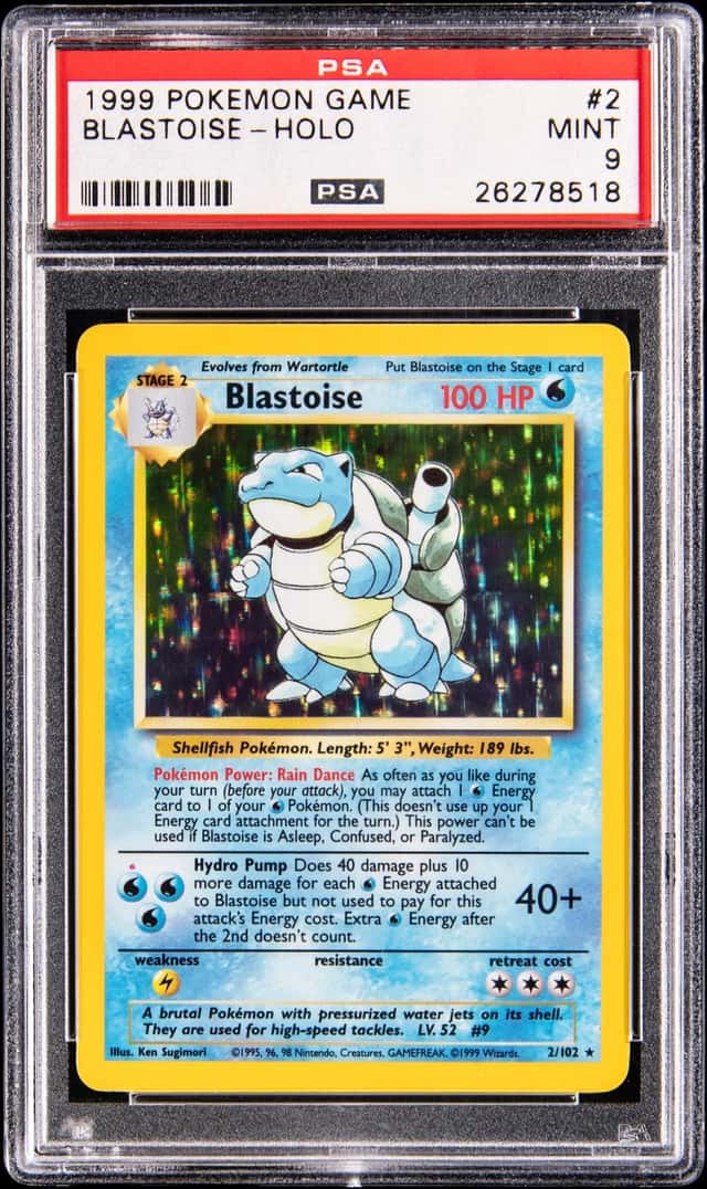 1999 Pokemon Base Set Holo "Red Dot" Error #2 Blastoise - PSA MINT 9
