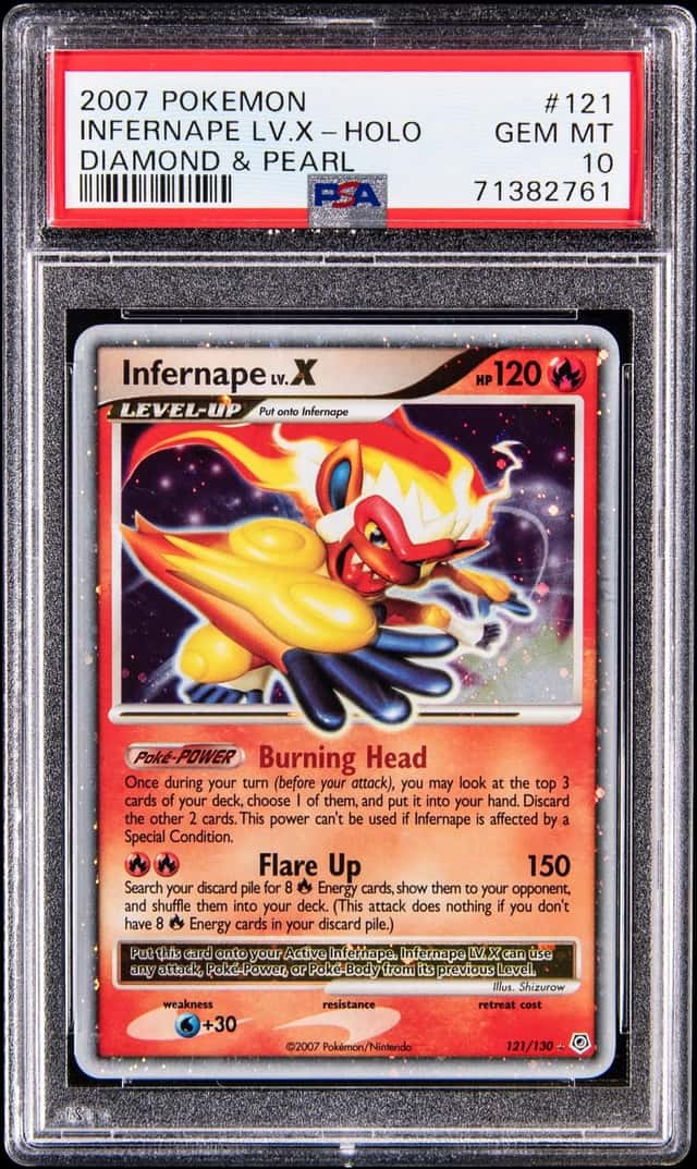 2007 Pokemon Diamond & Pearl Holo #121 Infernape LV.X - PSA GEM MT 10