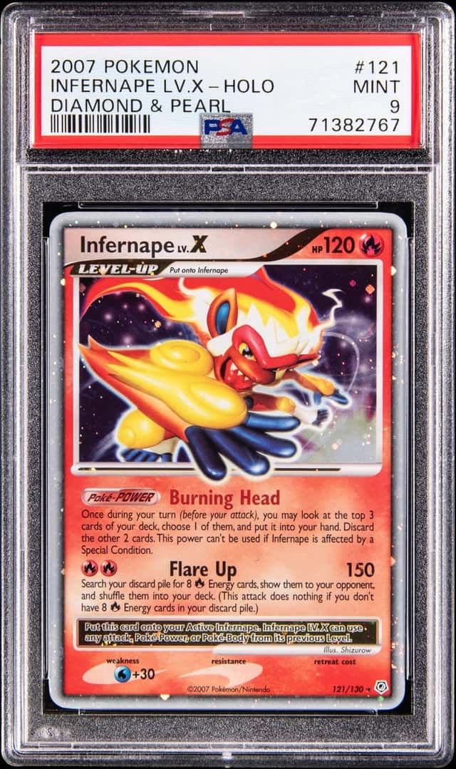 2007 Pokemon Diamond & Pearl Holo #1121 Infernape LV. X - PSA MINT 9