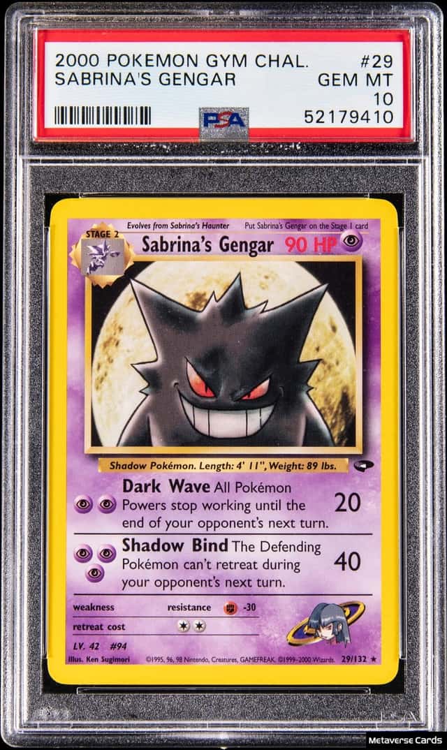 2000 Pokemon Gym Challenge #29 Sabrina's Gengar - PSA GEM MT 10