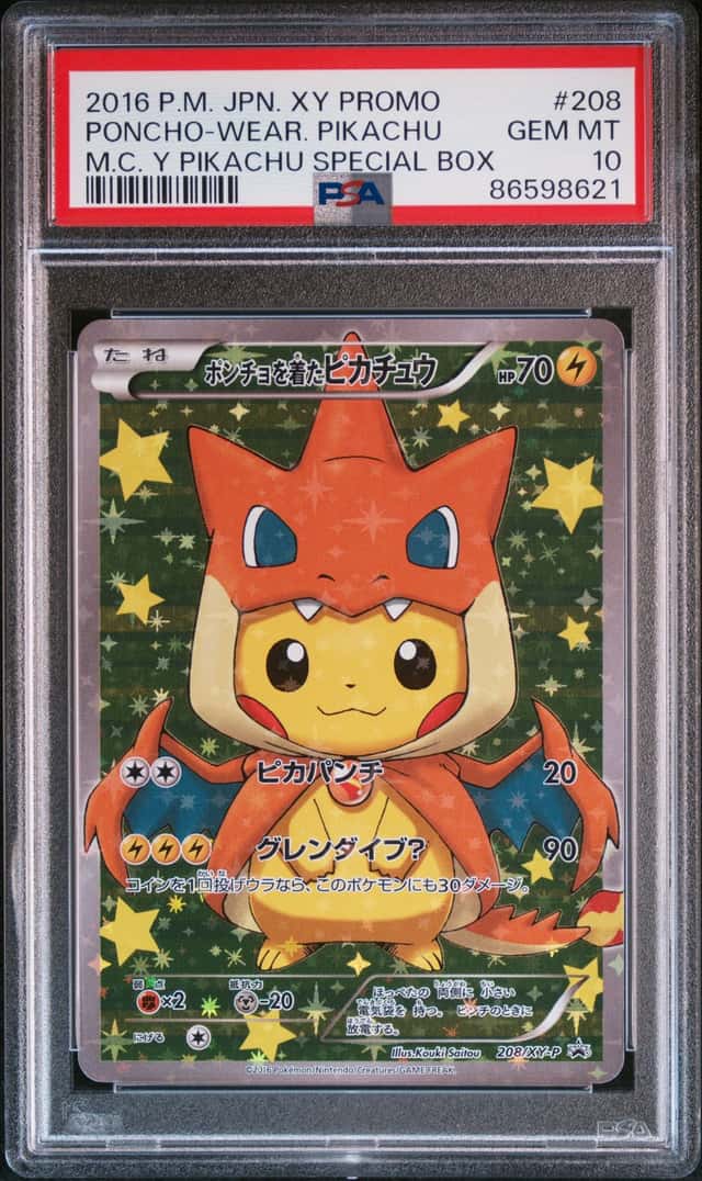2016 Pokemon XY Promo Mega Charizard Y Special Box Japanese Poncho Wearing Pikachu #208XYP