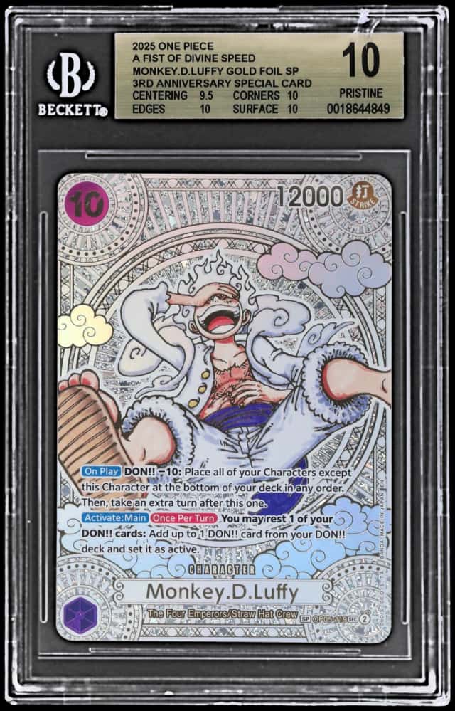 2025 One Piece A Fist of Divine Speed 3rd Anniversary Gold Monkey D. Luffy #OP05-119
