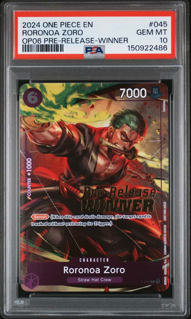 2024 One Piece Promo Wings of the Captain Prerelease Winner Roronoa Zoro #P045