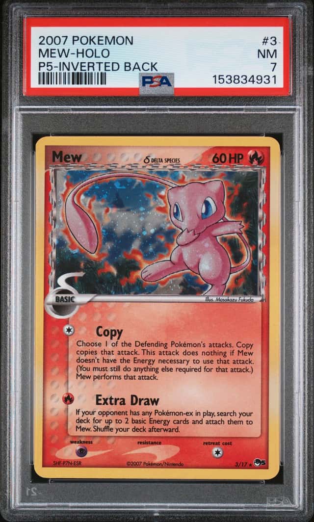 2007 Pokemon Organized Play Series 5 Holo Inverted Back Mew #3A