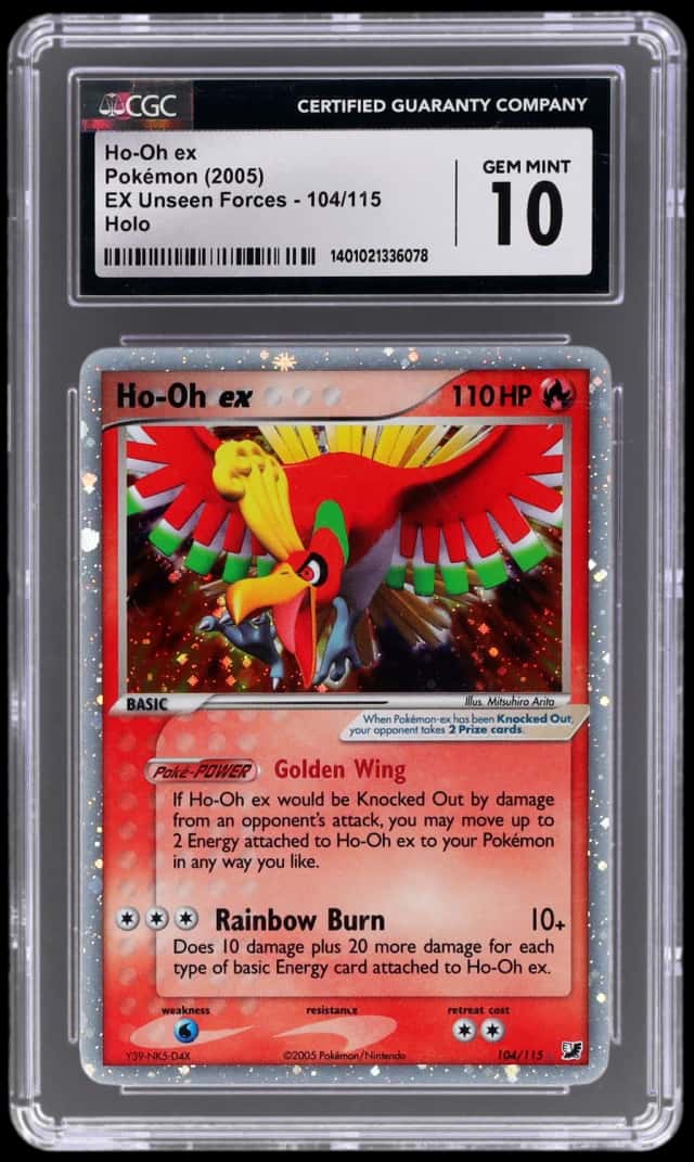 2005 Pokemon Ex Unseen Forces Holo Ho Oh Ex #104