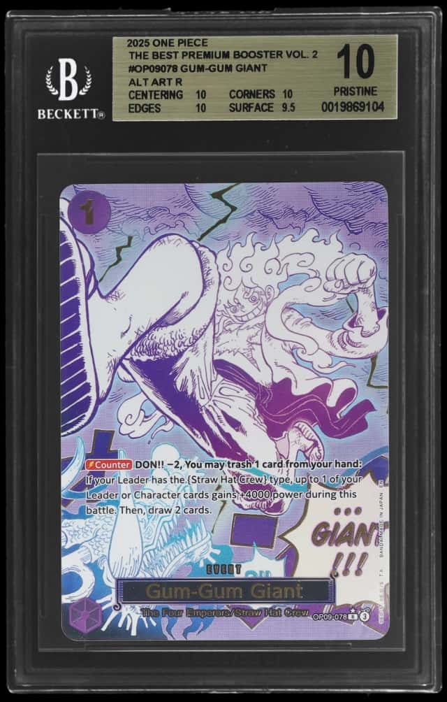 2025 One Piece the Best Premium Booster Volume 2 Alternate Art Gum Gum Giant #OP09-078