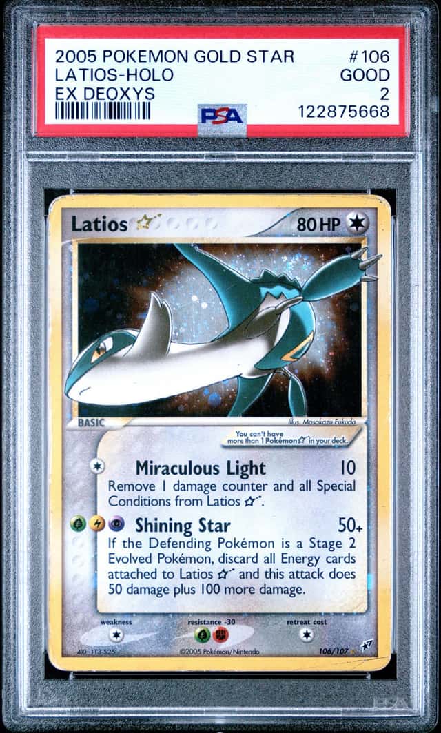 2005 Pokemon Ex Deoxys Holo Latios Gold Star #106