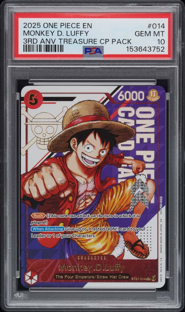 2025 One Piece 3rd Anniversary Treasure Campaign Pack Monkey D. Luffy #ST21014