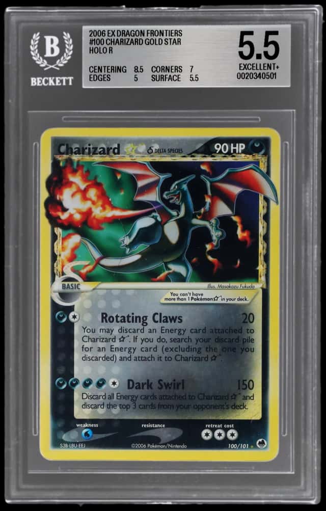 2006 Pokemon Ex Dragon Frontiers Holo Charizard Gold Star #100