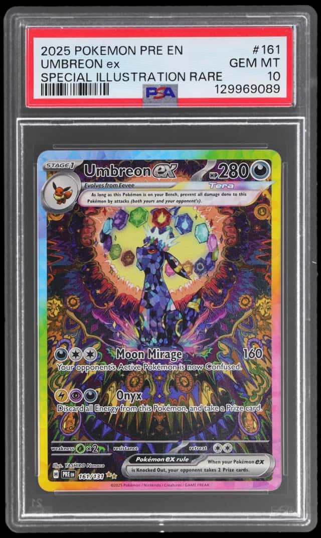 2025 Pokemon Scarlet and Violet Prismatic Evolutions Special Illustration Rare Umbreon Ex #161