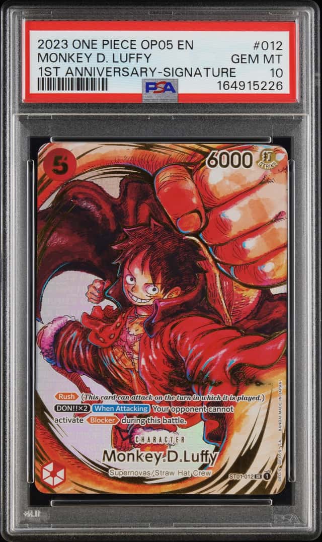 2023 One Piece Awakening of the New Era 1st Anniversary Signature Monkey D Luffy #ST01-012