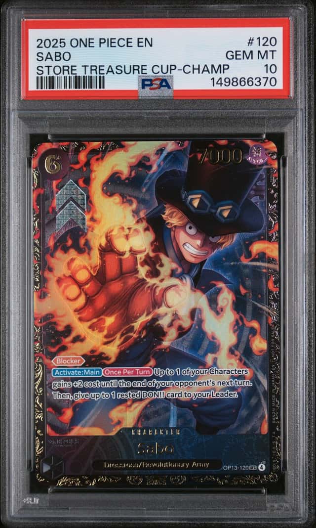 2025 One Piece Promo Store Treasure Cup Champion Sabo #OP13-120
