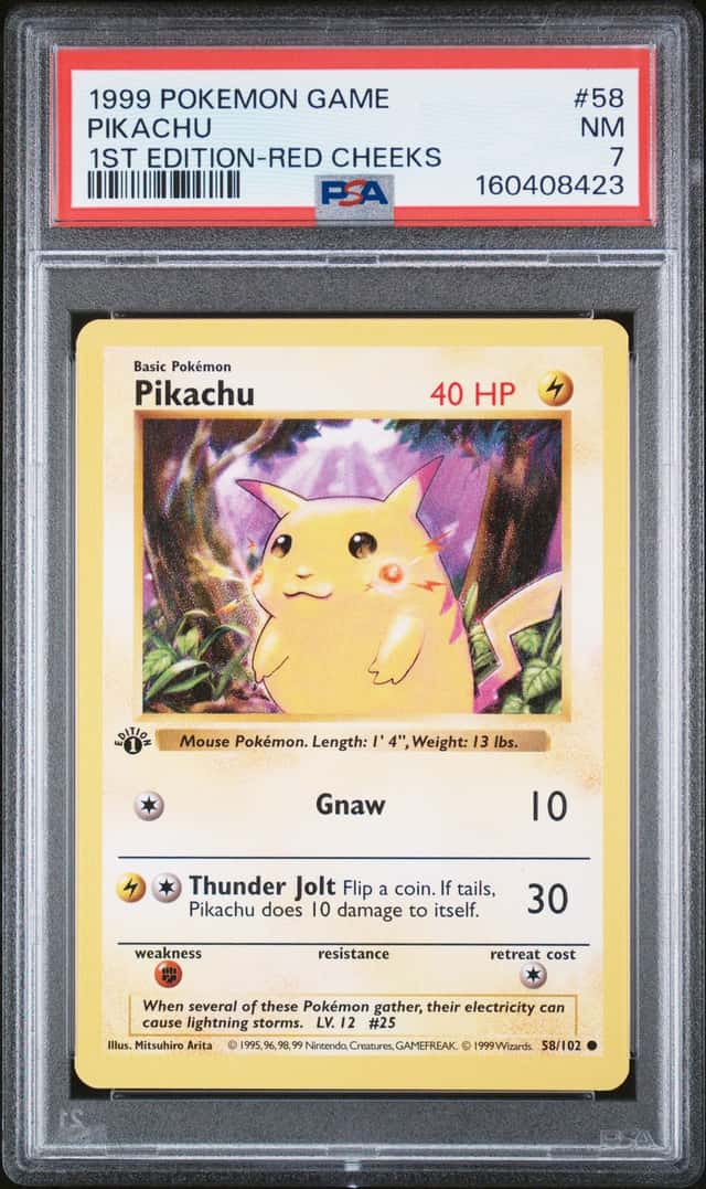 1999 Pokemon Base Set 1st Edition Red Cheeks Pikachu #58