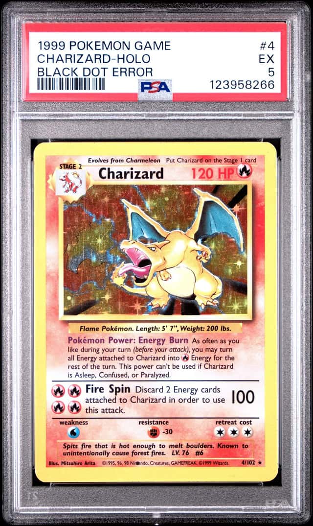 1999 Pokemon Game Black Dot Error Holo Charizard #4