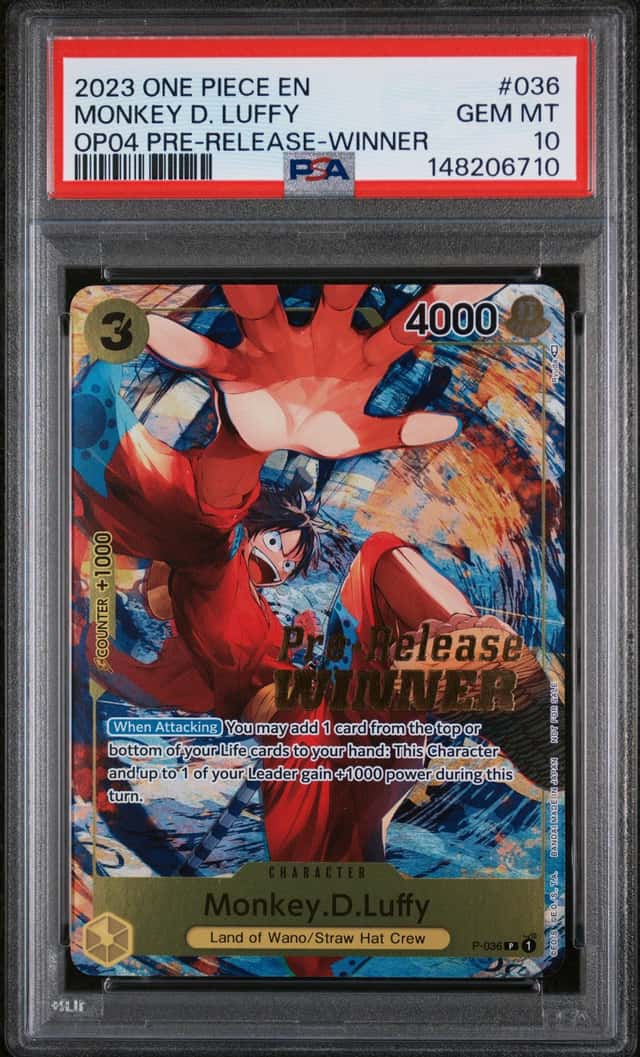 2023 One Piece Kingdoms of Intrigue Prerelease Winner Monkey D. Luffy #P-036