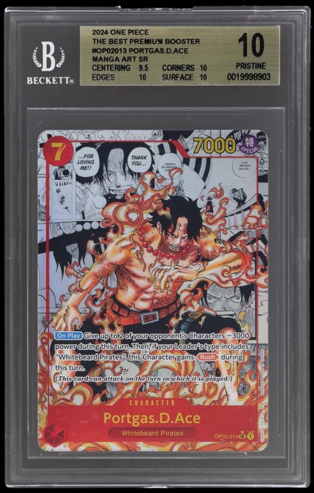 2024 One Piece the Best Premium Booster Manga Alternate Art Portgas D. Ace #OP02-013