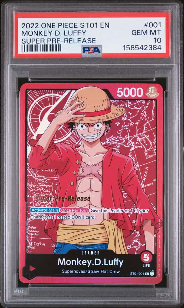 2022 One Piece Starter Deck Straw Hat Pirates Super Pre Release Monkey D Luffy #ST01-001