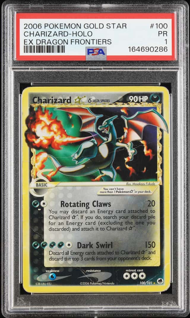 2006 Pokemon Ex Dragon Frontiers Holo Charizard Gold Star #100