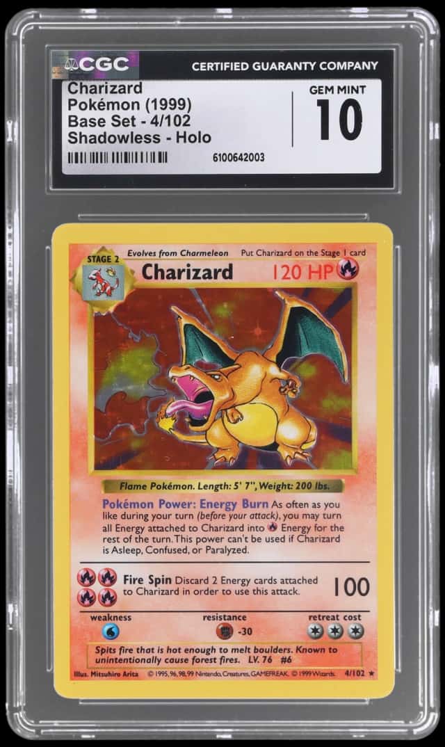 1999 Pokemon Game Shadowless Holo Charizard #4
