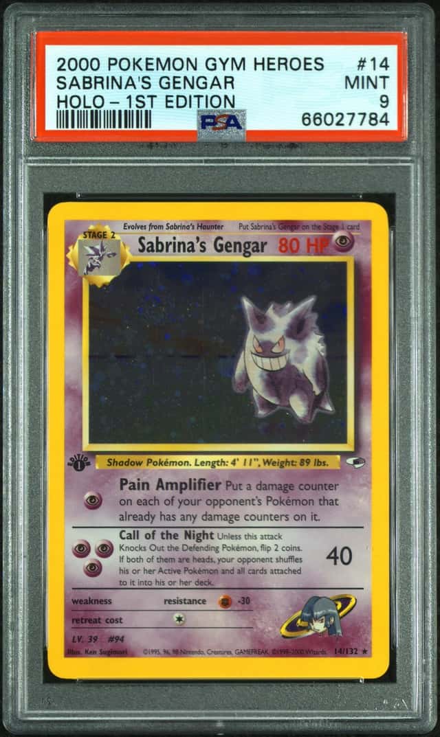 2000 Pokemon Gym Heroes 1st Edition Holo Sabrina's Gengar #14