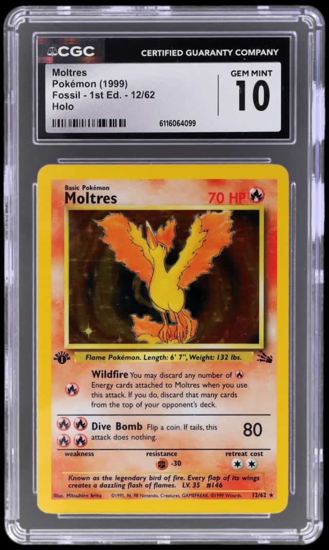 1999 Pokemon Fossil 1st Edition Holo Moltres #12