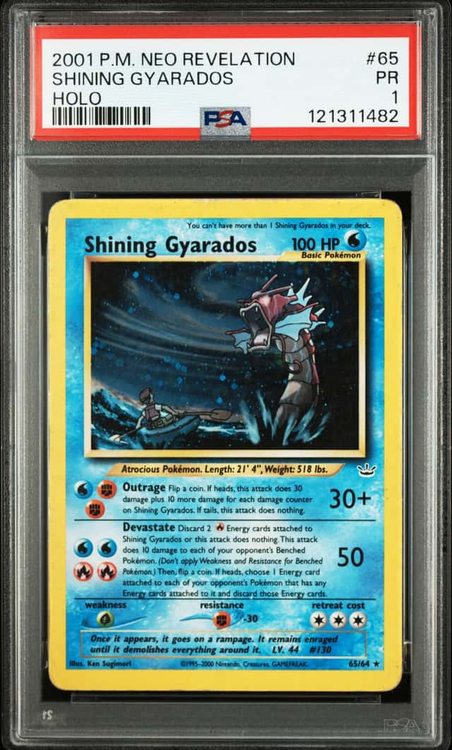 2001 Pokemon Neo Revelation Holo Shining Gyarados #65
