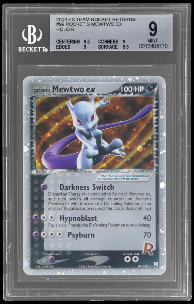 2004 Pokemon Ex Team Rocket Returns Holo Rocket's Mewtwo Ex #99