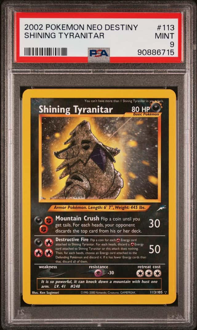 2002 Pokemon Neo Destiny Shining Tyranitar #113