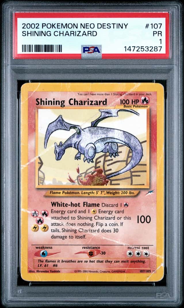 2002 Pokemon Neo Destiny Shining Charizard #107