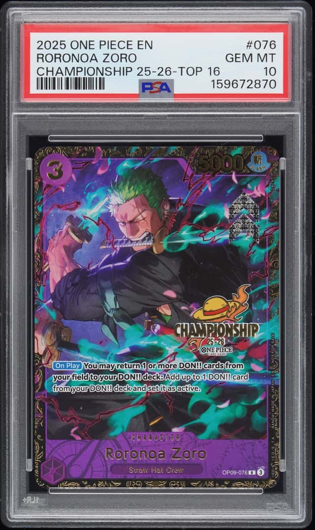 2025 One Piece Promo Championship '25 Regional Top 16 Prize Roronoa Zoro #OP09076