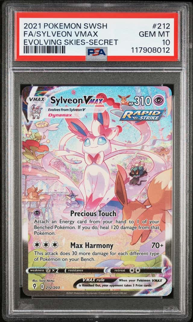 2021 Pokemon Sword and Shield Evolving Skies Secret Rare Sylveon Vmax #212