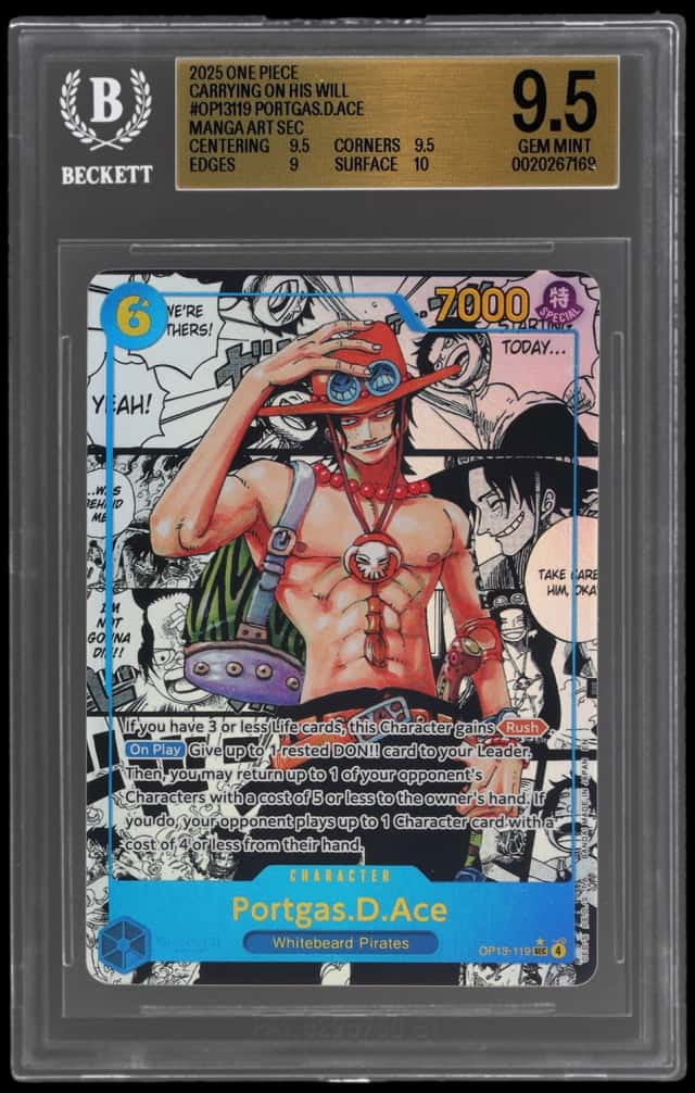 2025 One Piece Carrying On His Will Manga Alternate Art Portgas D. Ace #OP13-119