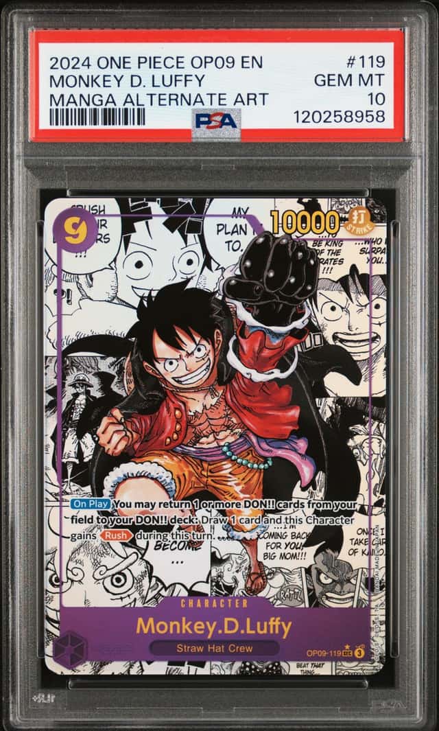 2024 One Piece Emperors In the New World Manga Alternate Art Monkey D Luffy #OP09-119