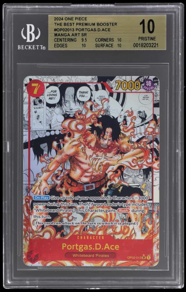 2024 One Piece the Best Premium Booster Manga Alternate Art Portgas D. Ace #OP02-013