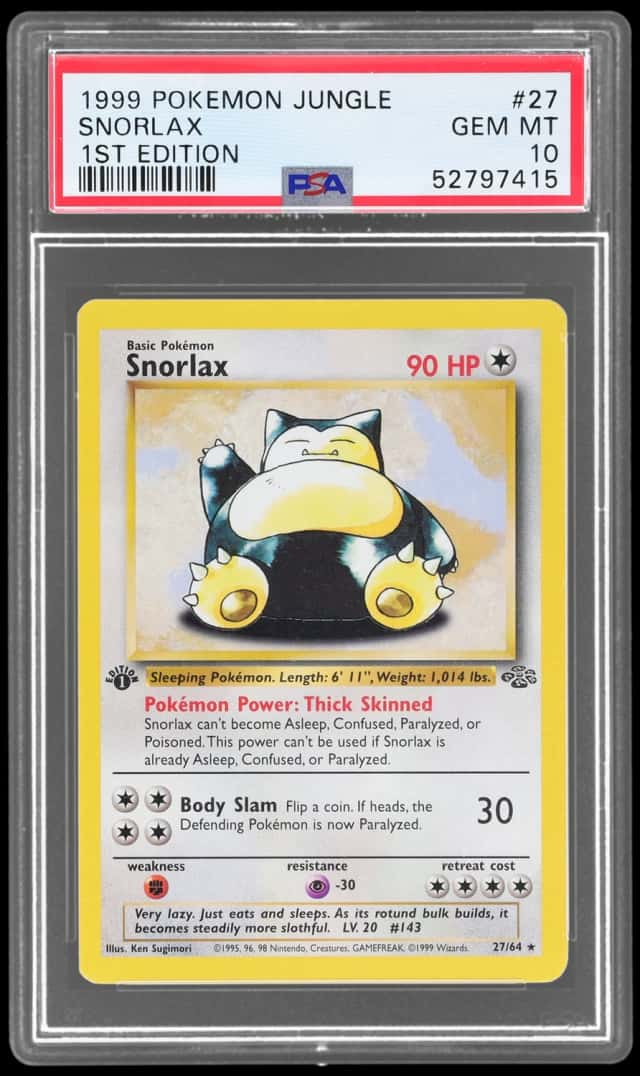 1999 Pokemon Jungle 1st Edition Snorlax #27