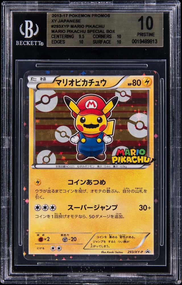 2013-17 Pokemon Japanese Mario Pikachu Special Box #293/XY-P Mario Pikachu - BGS PRISTINE 10