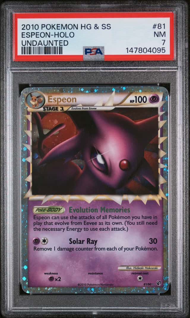 2010 Pokemon HG & SS Espeon Holo Undaunted #81/90 PSA 7 NM