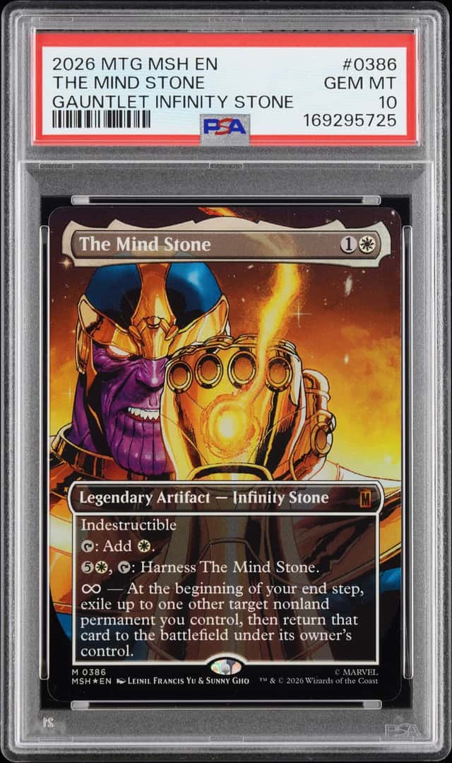 2026 MTG MARVEL SUPER HEROES #0386 THE MIND STONE PSA 10