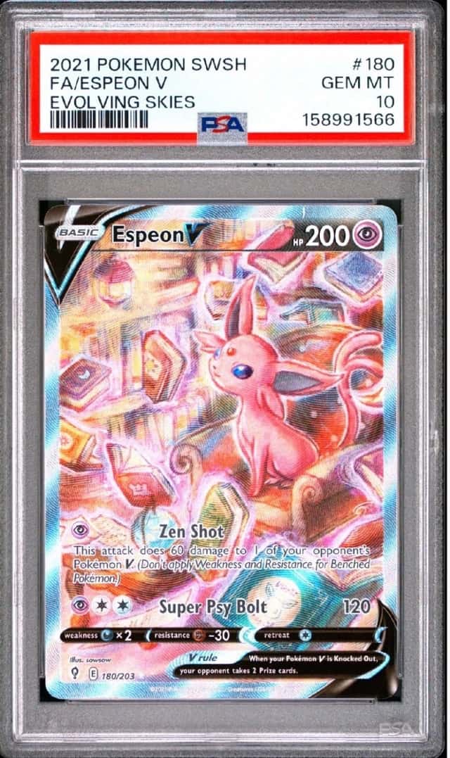 2021 POKEMON SWORD & SHIELD EVOLVING SKIES #180 FULL ART/ESPEON V PSA 10