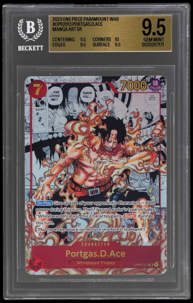 2023 One Piece Paramount War Manga Alternate Art Portgas D. Ace #OP02-013
