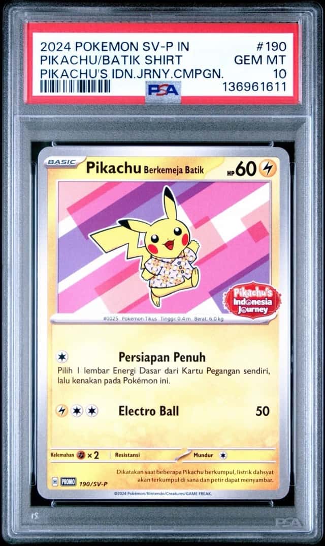 2024 Pokemon Indonesian Sv-P Promo Pikachu / Batik Shirt #190