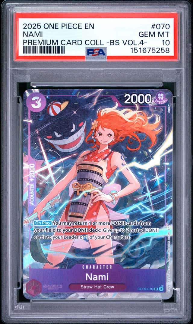 #10 2025 One Piece En Premium Card Coll BS Vol 4 #070 Nami PSA 10 GEM MINT