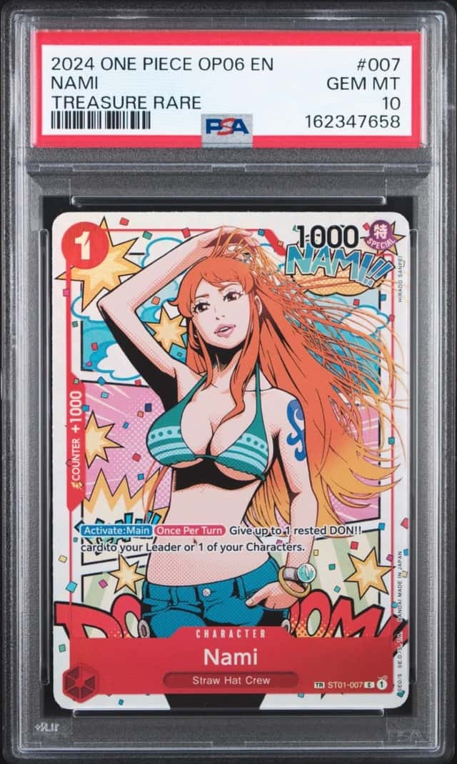 2024 ONE PIECE OP06-WINGS OF THE CAPTAIN TREASURE RARE #007 NAMI PSA 10