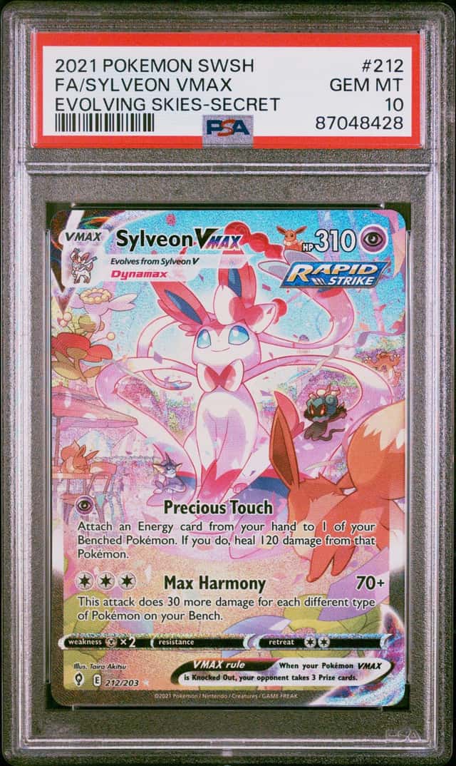 2021 Pokemon Sword and Shield Evolving Skies Secret Rare Sylveon Vmax #212