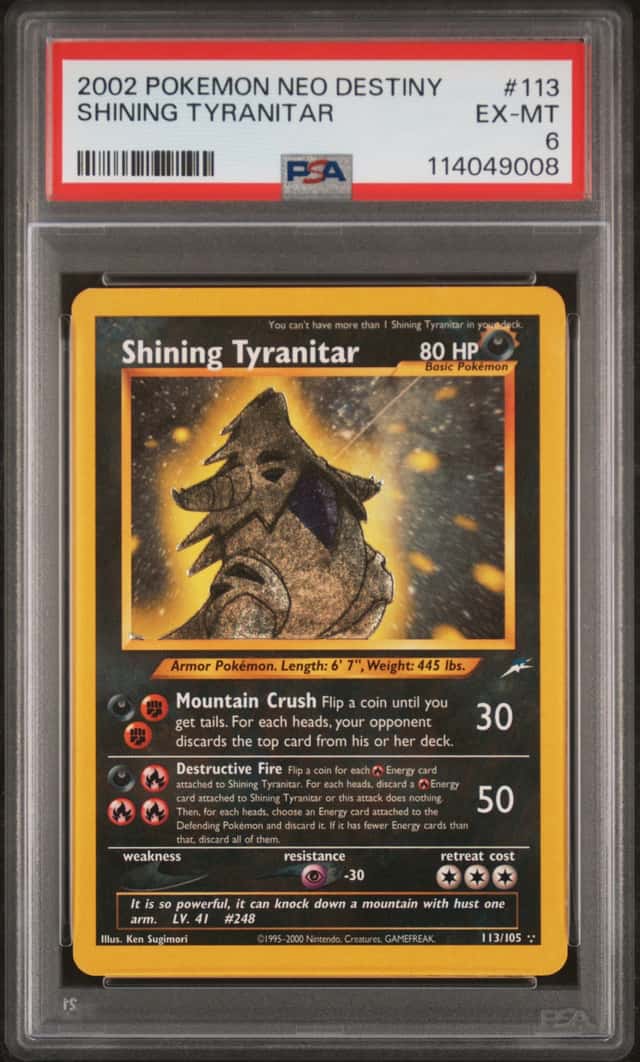 2002 Pokemon Neo Destiny Shining Tyranitar #113