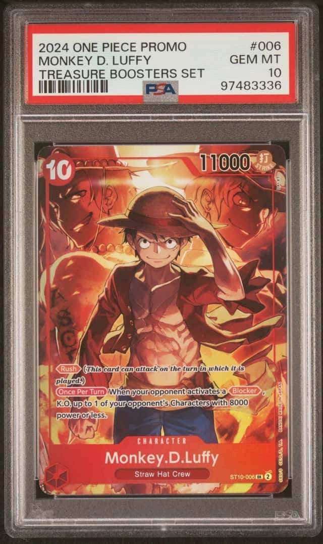 2024 ONE PIECE PROMOS TREASURE BOOSTERS SET #006 MONKEY D. LUFFY PSA 10