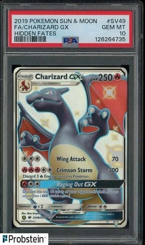 2019 Pokemon Sun & Moon Hidden Fates #SV49 FA Charizard GX PSA 10 GEM MINT