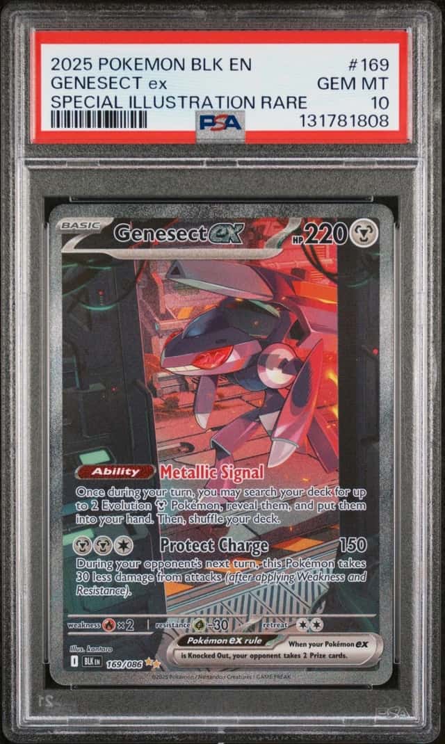 2025 POKEMON BLK EN-BLACK BOLT SPECIAL ILLUSTRATION RARE #169 GENESECT EX PSA 10